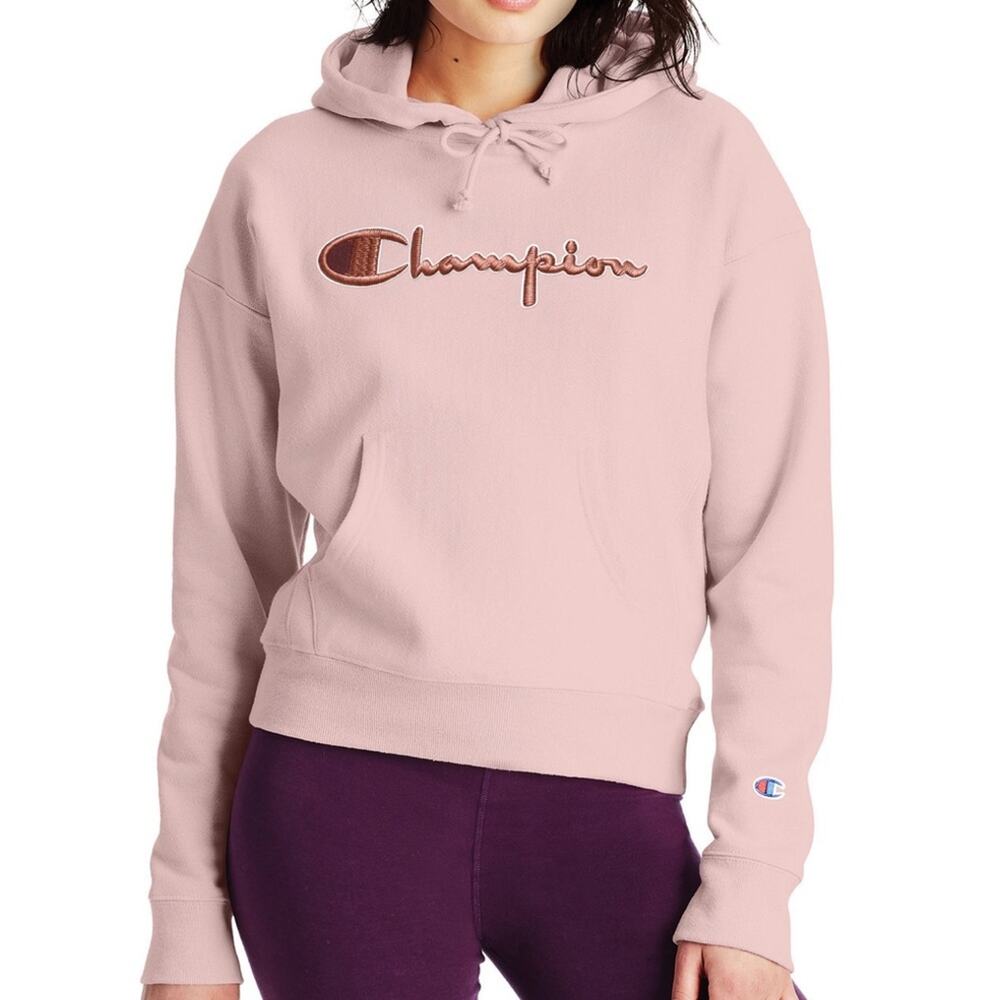 Champion Sweatshirt Reverse Weave NWT Pink Retro Logo Hoodie Women’s XL